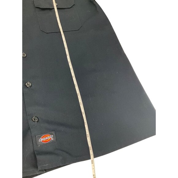 Dickies Mens Navy Blue Work Shirt M Button-Up Chest Pockets Long Sleeve Durable - Picture 5 of 7